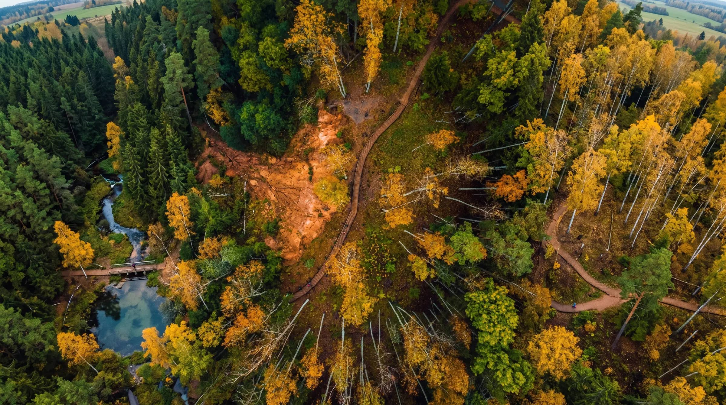 Bomen in een groen landschap tijdens de herfst